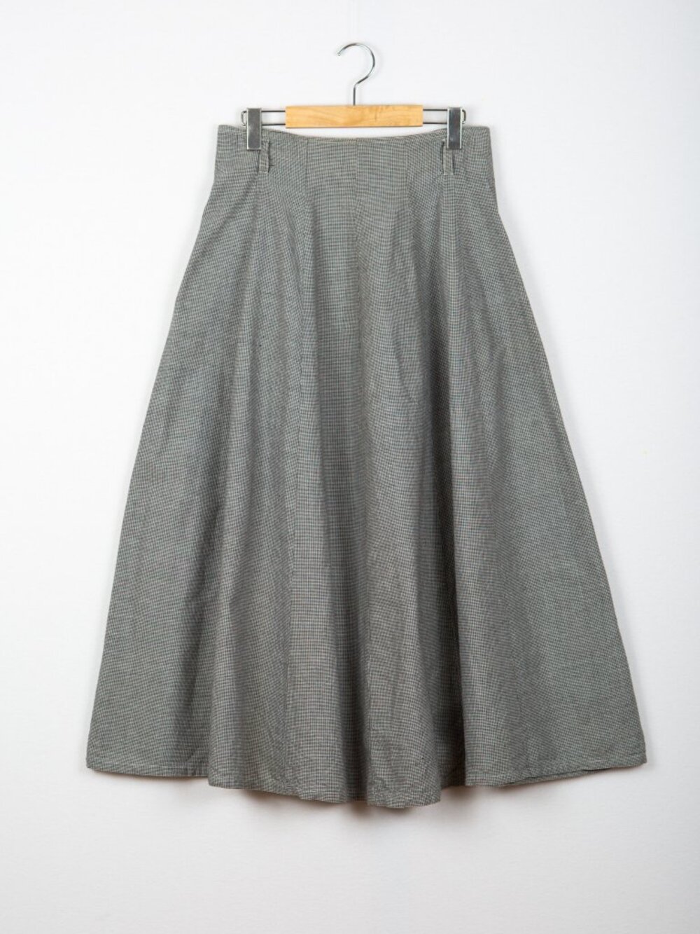 Vintage 90s Tristan et Iseult Houndstooth Cotton Maxi Plaid Skirt Size M